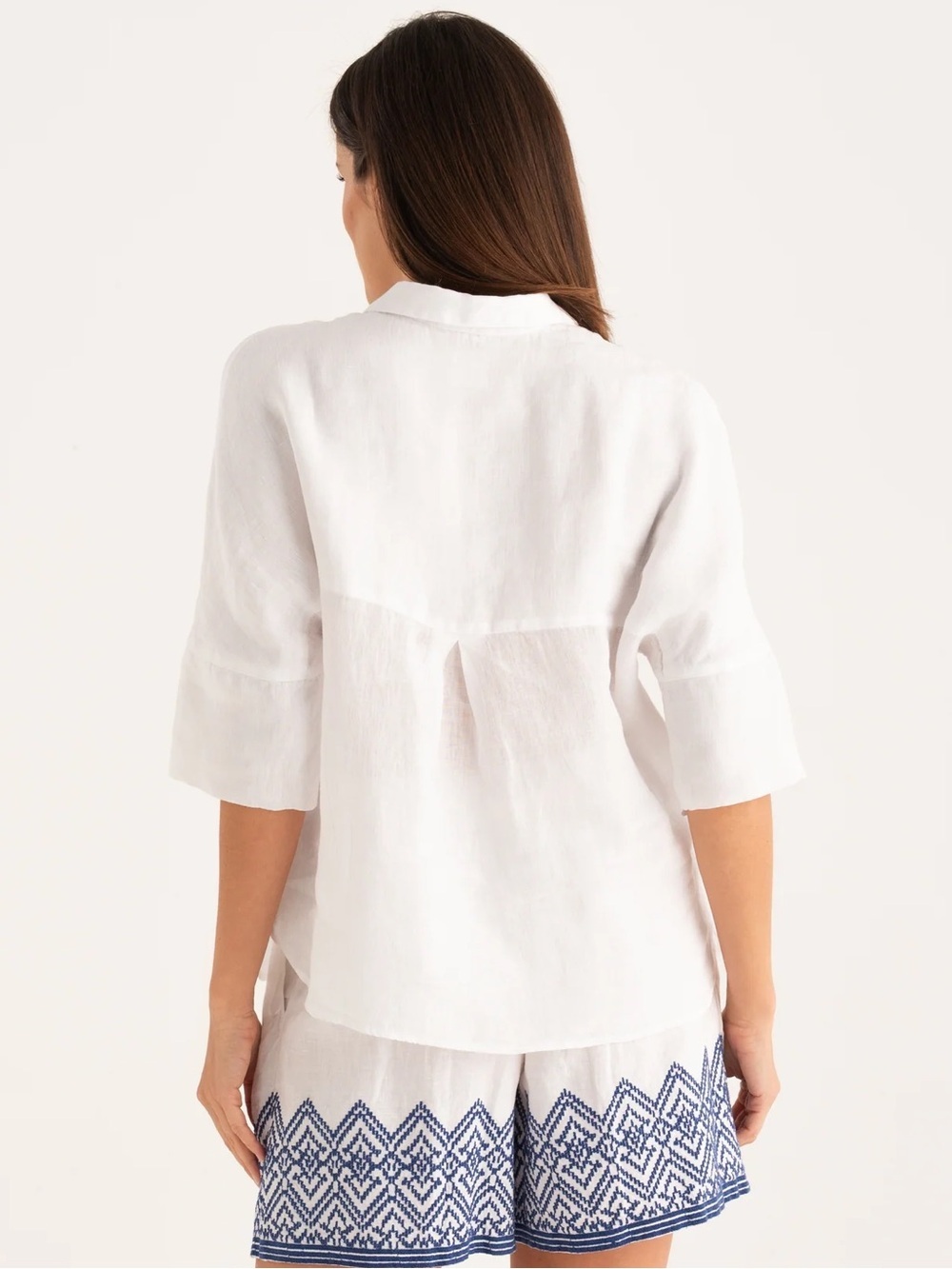 120 Lino Relaxed Fit Shirt with Pocket Women’s XXS/38 100% Linen - Picture 5 of 10